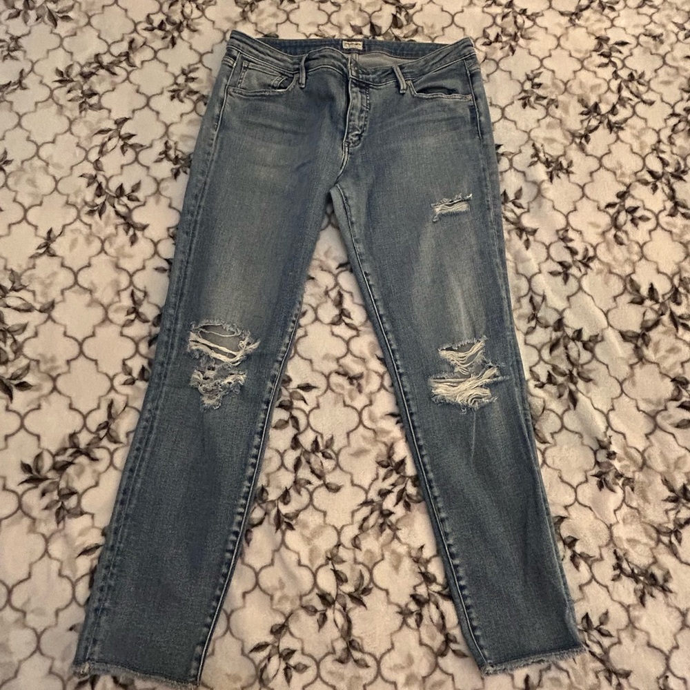 Silver Jeans Lorette Light Blue Ripped Skinny Jeans